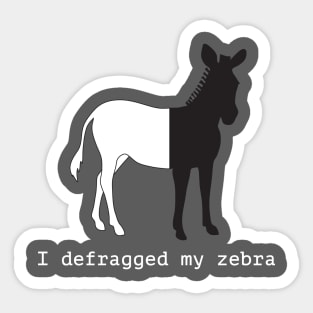 Defragged Zebra Sticker